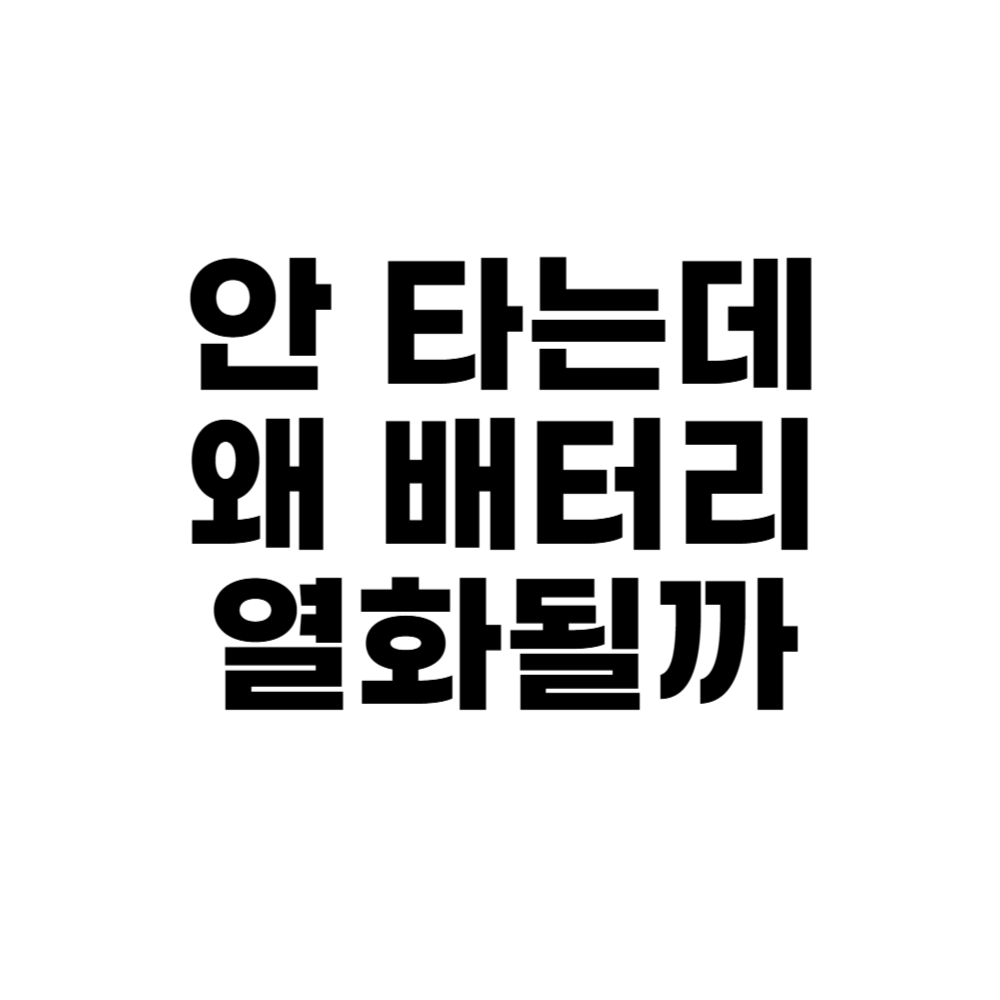 안 타는데 왜 배터리 열화될까